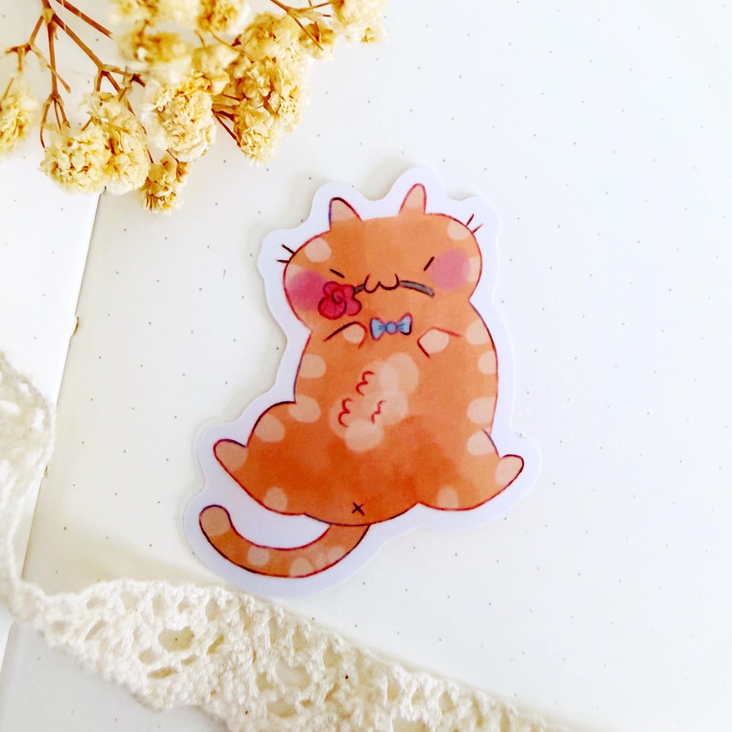 Cute Romantic Cat Vynil Sticker