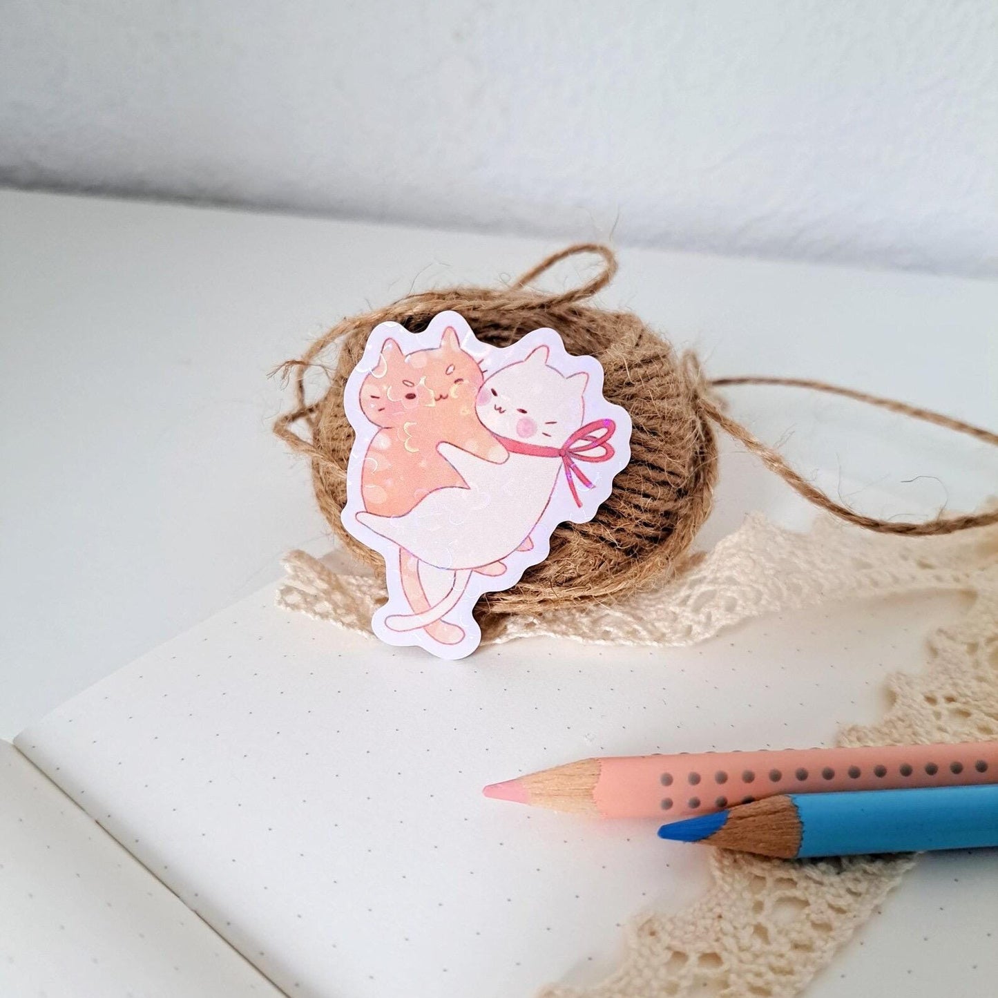 Cats in Love Stickers (single or set)