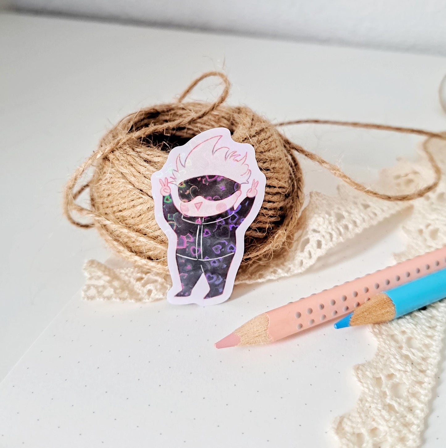 Gojo Satoru Chibi Holographic Vinyl Stickers Jujutsu Kaisen (single or bundle)