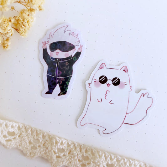 Gojo Satoru Chibi Holographic Vinyl Stickers Jujutsu Kaisen (single or bundle)