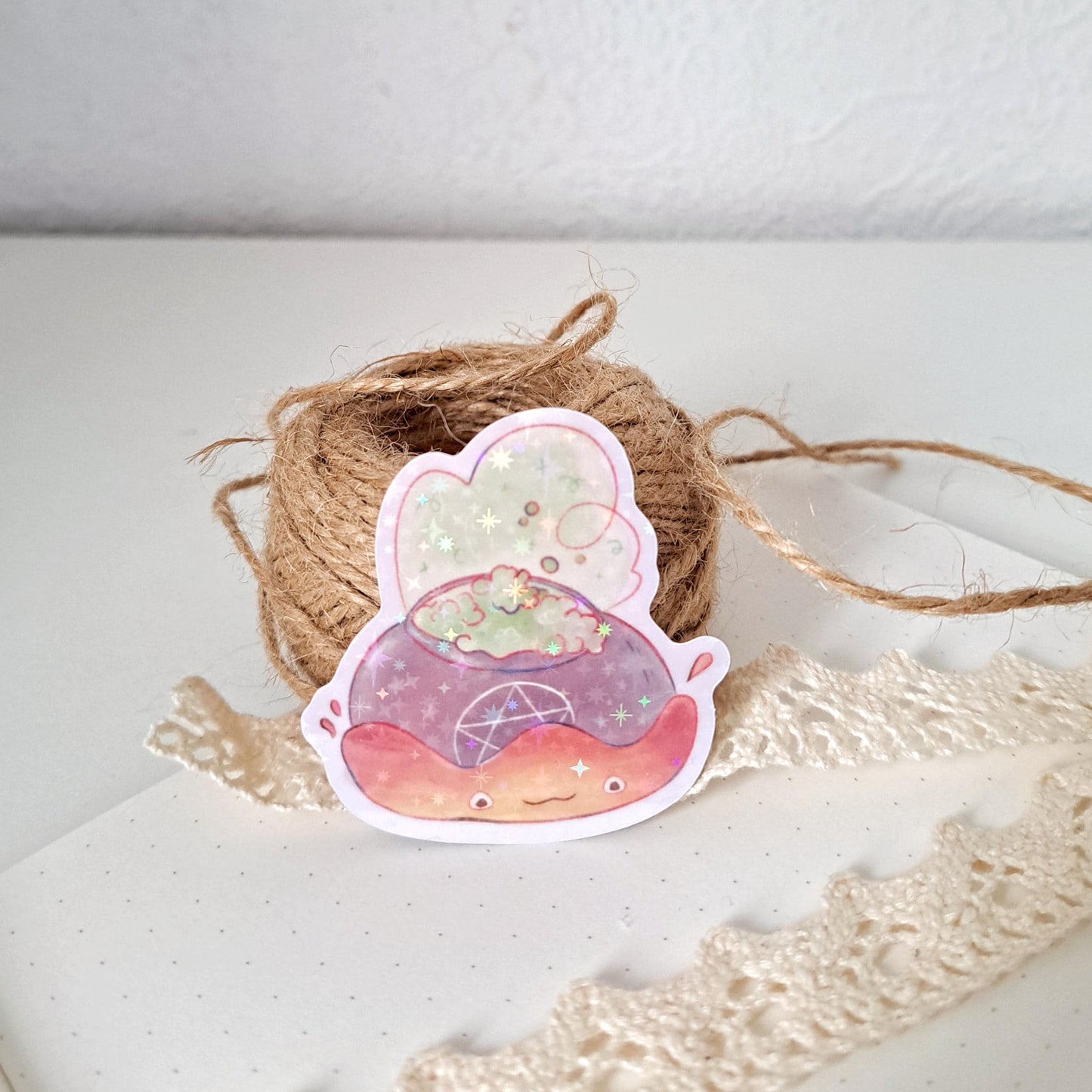 Witchy Cute Holographic Vynil Stickers Holographic (single or set)