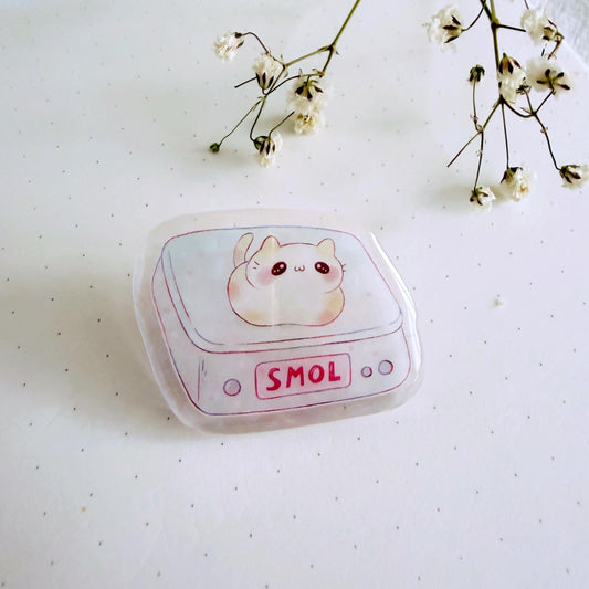 Kawaii Cute Smol Cat Epoxy Holographic Acrylic Pin Badge