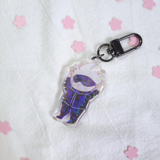 Satoru Gojo Jujutsu Kaisen Fanart Epoxy Holographic Acrylic Keychain