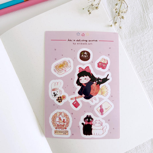 Kiki’s delivery service Studio Ghibli Fanart Vinyl Sticker Sheet