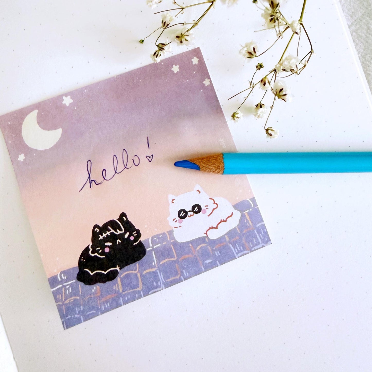 Gojo Cat Jujutsu Kaisen Fanart Kawaii Sticky Notes Notepad