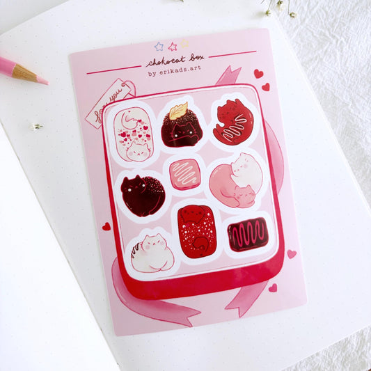 Cute Chocolate Cats Pralines Sticker Sheet
