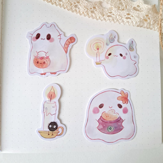 Cute Spooky Ghosts Halloween Vynil Stickers