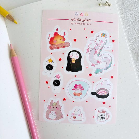 Studio Ghibli Characters Vinyl Sticker Sheet