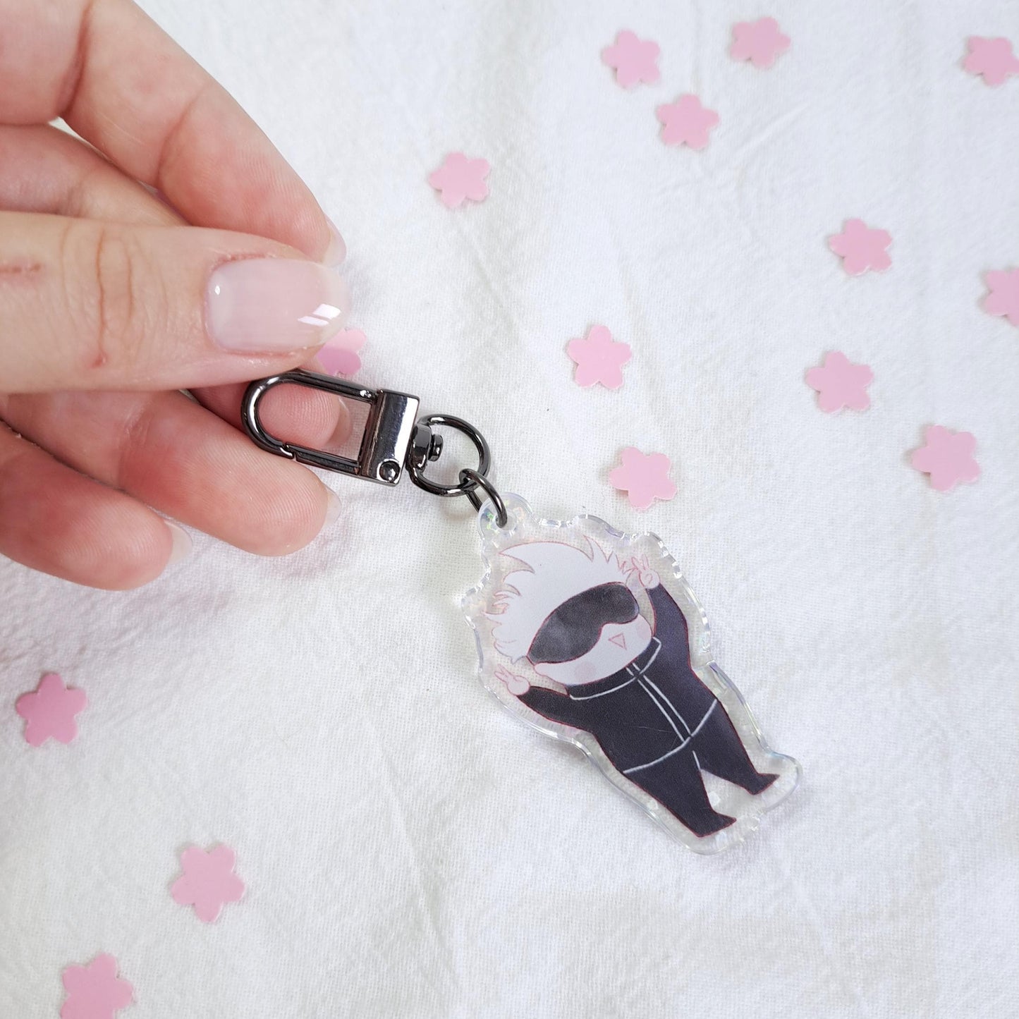 Satoru Gojo Jujutsu Kaisen Fanart Epoxy Holographic Acrylic Keychain