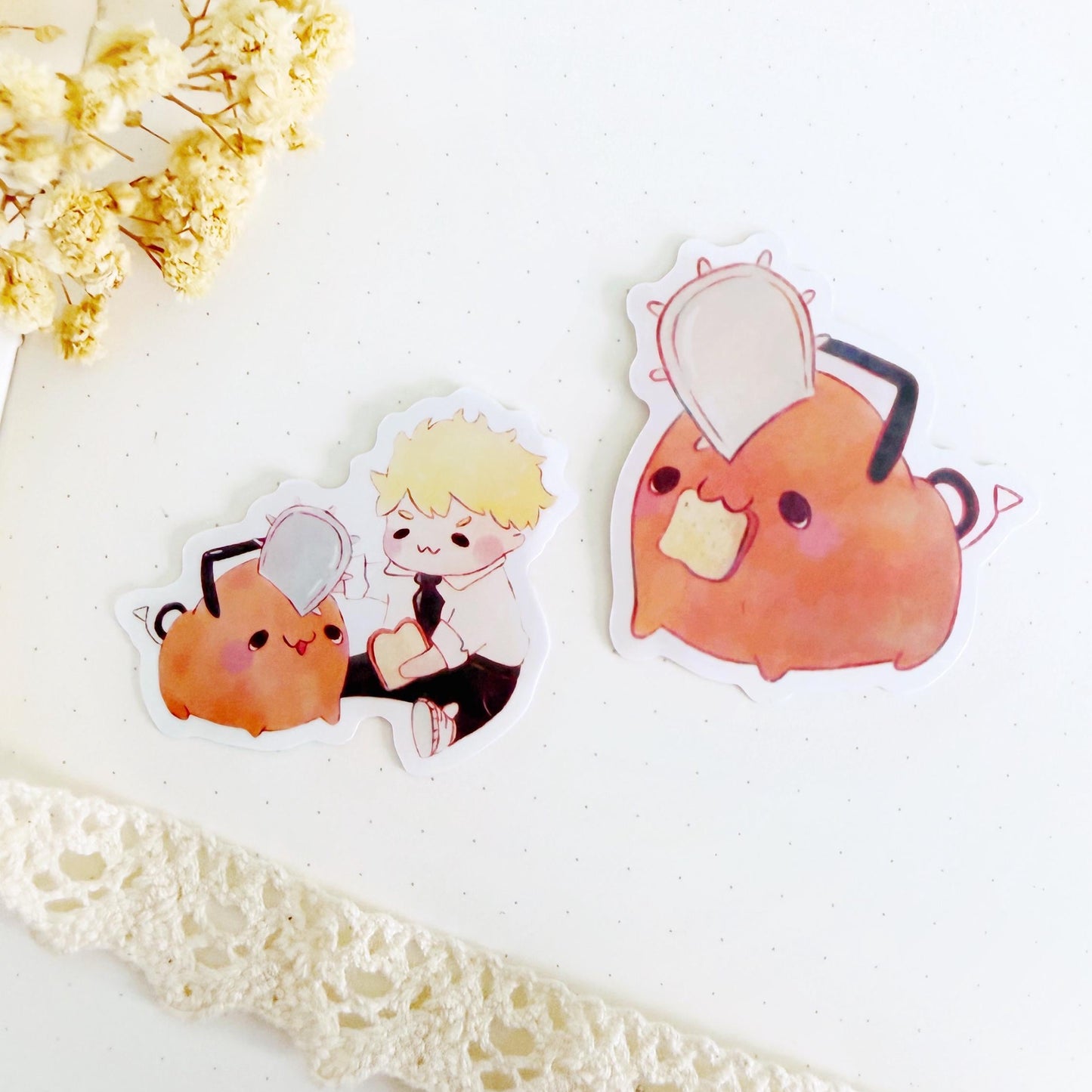 Chibi Chainsaw Man Pochita Characters Vynil Sticker (single or set)