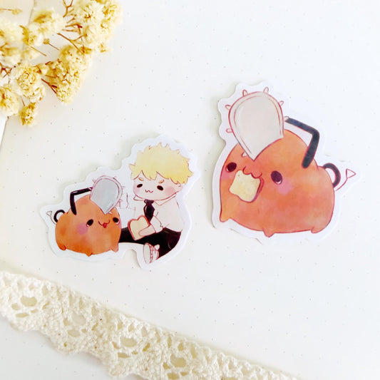 Chibi Chainsaw Man Pochita Characters Vynil Sticker (single or set)