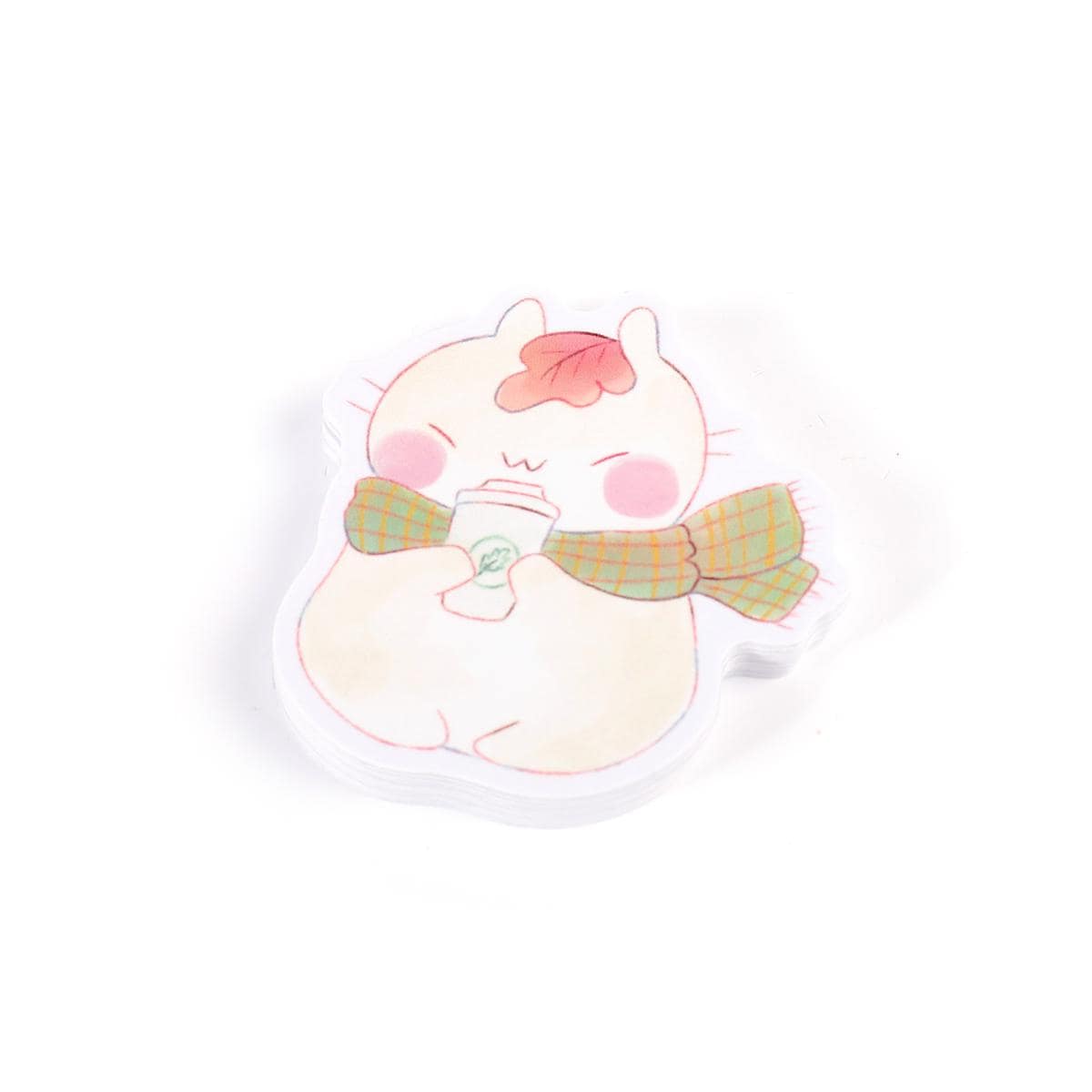 Cute Pumpkin Spice Latte Cat Vynil Sticker