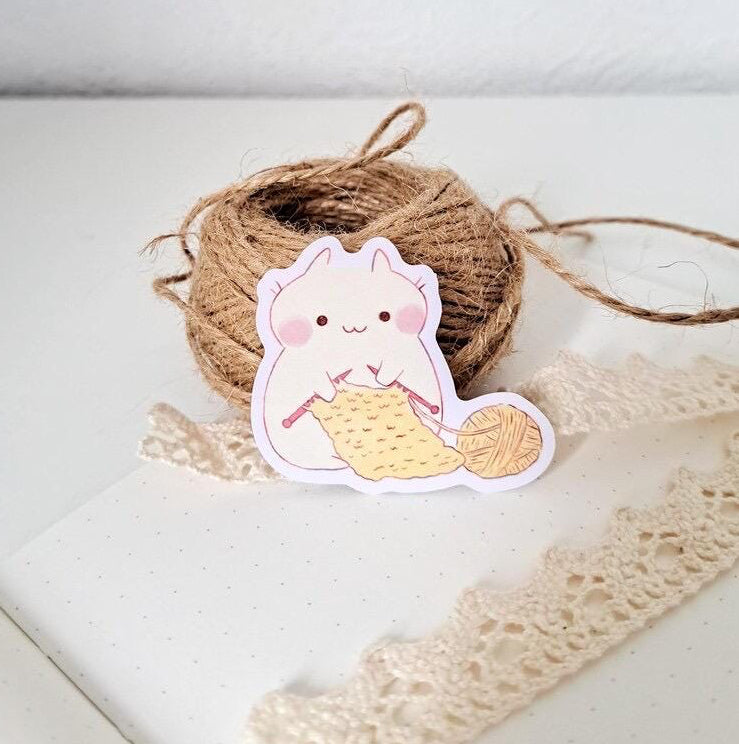 Cozy Cute Cat Vinyl Stickers (single or set)