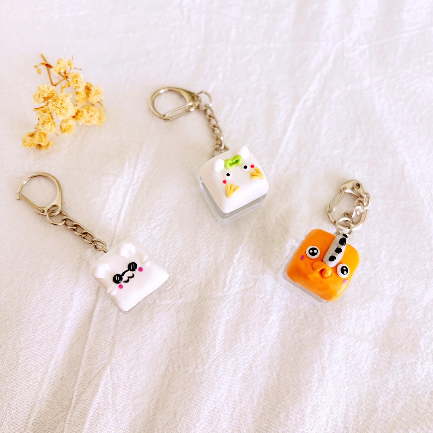 Anime Handmade Keycaps Fidget Toy Keychain Pochita Gojo and Studio Ghibli