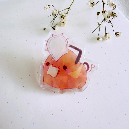Chainsaw Man Pochita Fanart Epoxy Holographic Acrylic Pin Badge