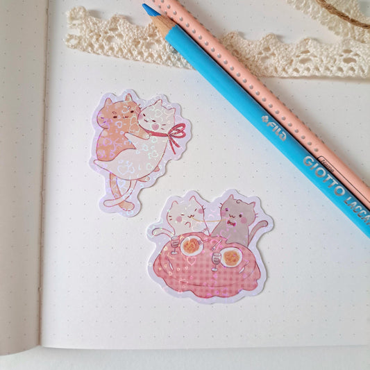 Cats in Love Stickers (single or set)