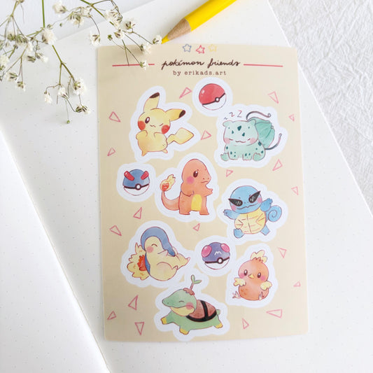 Pokémon Chibi Fanart Vinyl Sticker Sheet