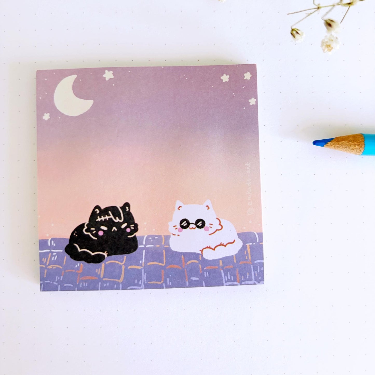 Gojo Cat Jujutsu Kaisen Fanart Kawaii Sticky Notes Notepad