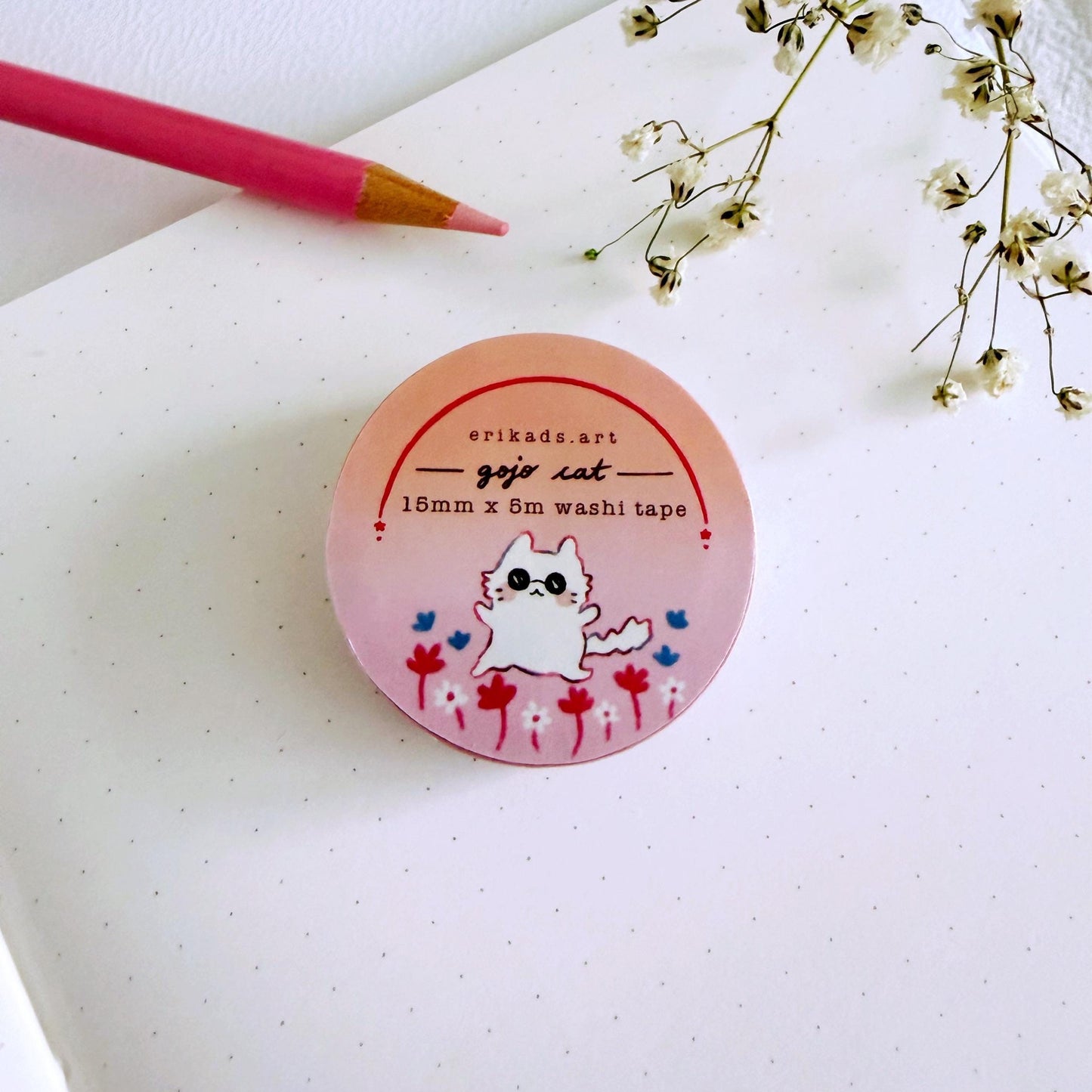 Gojo Cat Jujutsu Kaisen Fanart Washi Tape