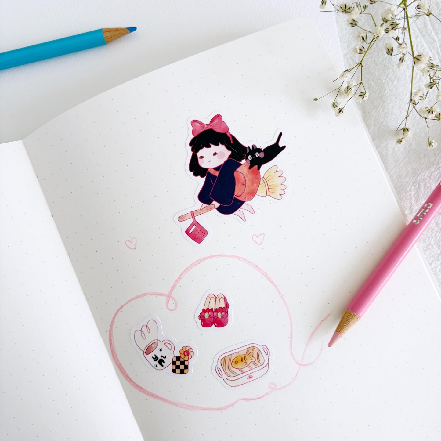 Kiki’s delivery service Studio Ghibli Fanart Vinyl Sticker Sheet
