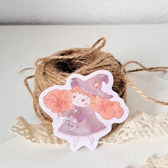 Witchy Cute Holographic Vynil Stickers Holographic (single or set)